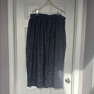 Lane Bryant Blue Smocked Lace overlay Maxi Skirt Casual